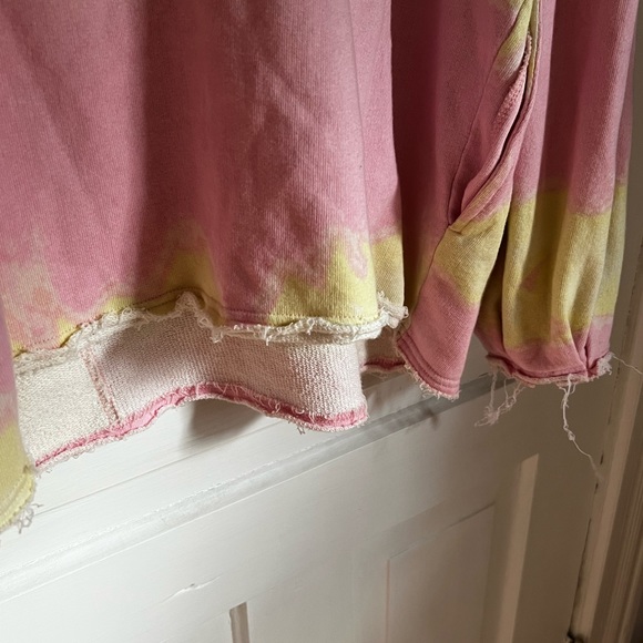 Free People M Pink Yellow Tie Dye Sweater - Picture 6 of 10